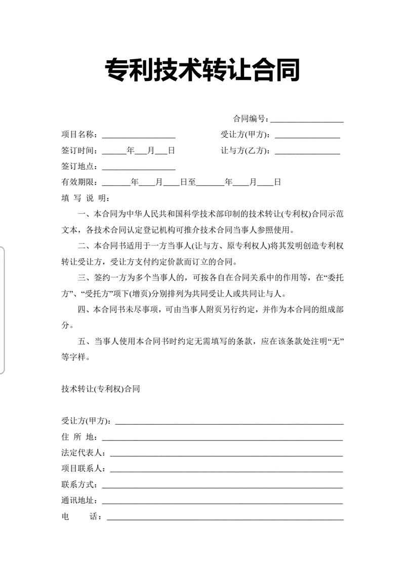 2025年最新標(biāo)準(zhǔn)版專利技術(shù)轉(zhuǎn)讓合同范本及注意事項